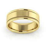 14K Yellow Gold 7mm milgrain raised edge design comfort fit wedding band - DELLAFORA