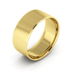 14K Yellow Gold 8mm extra light flat comfort fit wedding bands - DELLAFORA