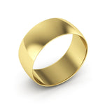 14K Yellow Gold 8mm extra light half round wedding bands - DELLAFORA