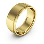 14K Yellow Gold 8mm flat edge design comfort fit wedding band - DELLAFORA