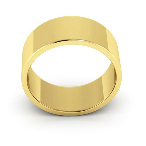 14K Yellow Gold 8mm flat wedding band - DELLAFORA