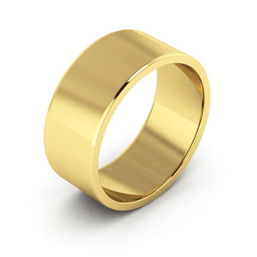 14K Yellow Gold 8mm flat wedding band - DELLAFORA