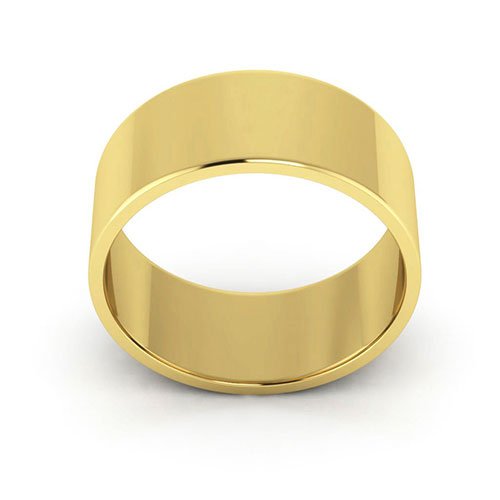 14K Yellow Gold 8mm flat wedding band - DELLAFORA