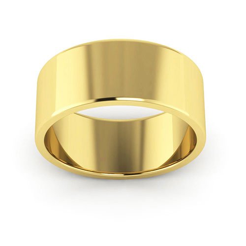 14K Yellow Gold 8mm flat wedding band - DELLAFORA