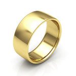 14K Yellow Gold 8mm low dome comfort fit wedding band - DELLAFORA