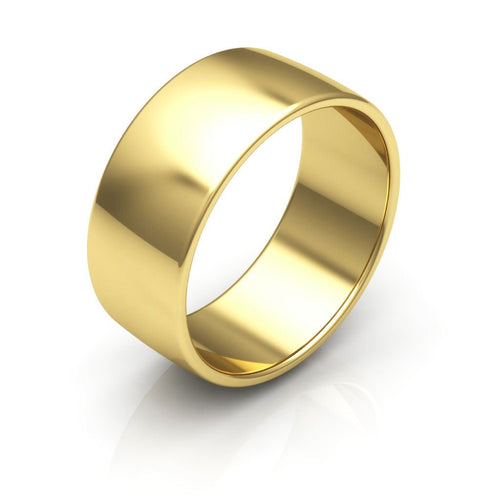 14K Yellow Gold 8mm low dome wedding band - DELLAFORA