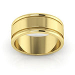 14K Yellow Gold 8mm raised edge design wedding band - DELLAFORA