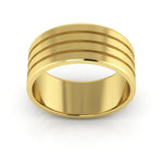 14K Yellow Gold 8mm rigged flat wedding band - DELLAFORA