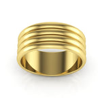 14K Yellow Gold 8mm rigged half round wedding band - DELLAFORA