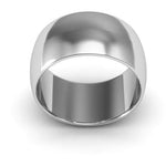 18K White Gold 10mm half round wedding band - DELLAFORA