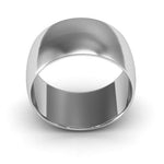 18K White Gold 10mm half round wedding band - DELLAFORA