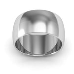 18K White Gold 10mm half round wedding band - DELLAFORA