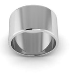 18K White Gold 12mm flat wedding band - DELLAFORA