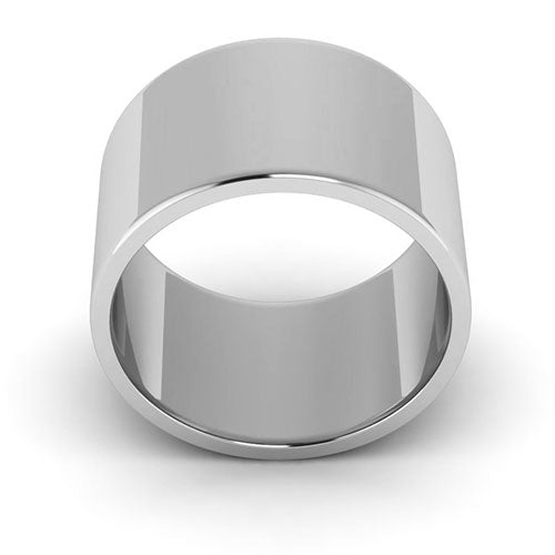 18K White Gold 12mm flat wedding band - DELLAFORA