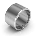 18K White Gold 12mm heavy weight flat wedding band - DELLAFORA