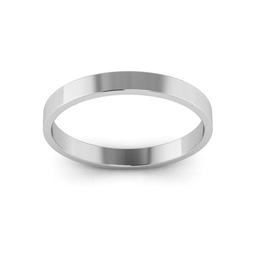 18K White Gold 2.5mm flat wedding band - DELLAFORA