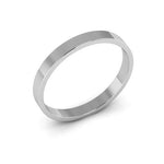 18K White Gold 2.5mm flat wedding band - DELLAFORA