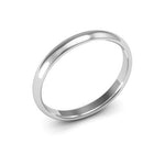 18K White Gold 2.5mm half round comfort fit wedding band - DELLAFORA