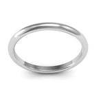 18K White Gold 2mm half round comfort fit wedding band - DELLAFORA