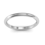 18K White Gold 2mm half round comfort fit wedding band - DELLAFORA