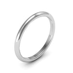 18K White Gold 2mm half round comfort fit wedding band - DELLAFORA