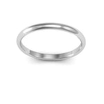 18K White Gold 2mm half round comfort fit wedding band - DELLAFORA