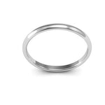 18K White Gold 2mm half round comfort fit wedding band - DELLAFORA