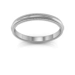 18K White Gold 2mm milgrain wedding band - DELLAFORA