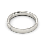 18K White Gold 3mm flat comfort fit diamond wedding band - DELLAFORA