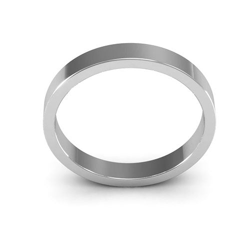 18K White Gold 3mm heavy weight flat wedding band - DELLAFORA