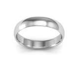 18K White Gold 4mm half round comfort fit wedding band - DELLAFORA