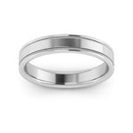 18K White Gold 4mm milgrain raised edge design comfort fit wedding band - DELLAFORA