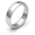 18K White Gold 5mm low dome comfort fit wedding band - DELLAFORA