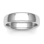 18K White Gold 5mm low dome comfort fit wedding band - DELLAFORA