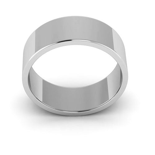 18K White Gold 7mm flat wedding band - DELLAFORA