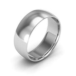 18K White Gold 7mm half round comfort fit wedding band - DELLAFORA