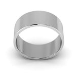 18K White Gold 8mm flat wedding band - DELLAFORA