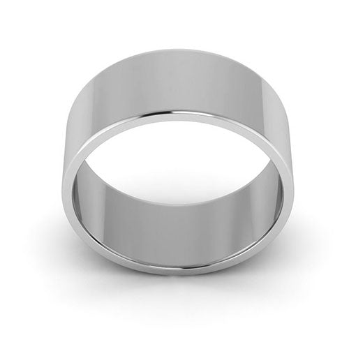 18K White Gold 8mm flat wedding band - DELLAFORA