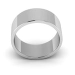 18K White Gold 8mm flat wedding band - DELLAFORA