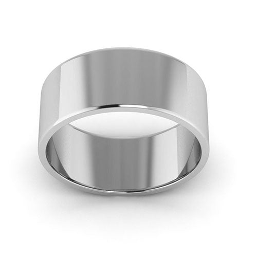 18K White Gold 8mm flat wedding band - DELLAFORA