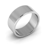 18K White Gold 8mm flat wedding band - DELLAFORA