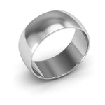 18K White Gold 8mm half round wedding band - DELLAFORA