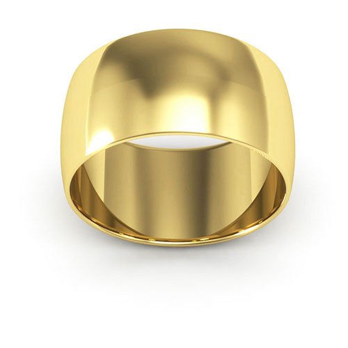 18K Yellow Gold 10mm half round wedding band - DELLAFORA