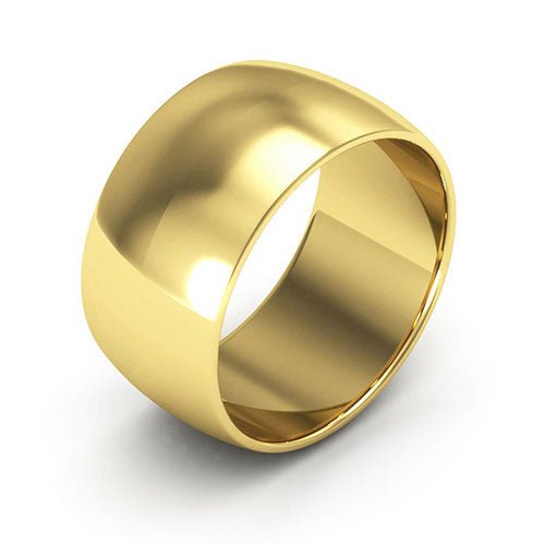 18K Yellow Gold 10mm half round wedding band - DELLAFORA