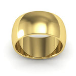 18K Yellow Gold 10mm heavy weight half round wedding band - DELLAFORA