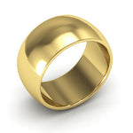 18K Yellow Gold 10mm heavy weight half round wedding band - DELLAFORA