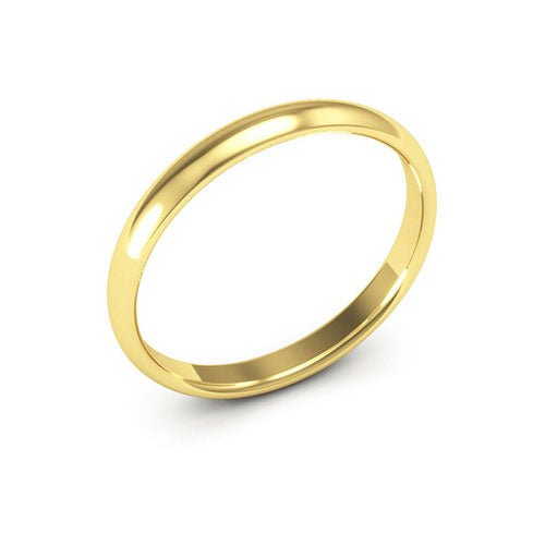 18K Yellow Gold 2.5mm half round comfort fit wedding band - DELLAFORA