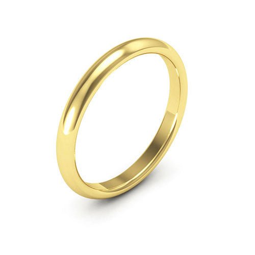 18K Yellow Gold 2.5mm half round comfort fit wedding band - DELLAFORA