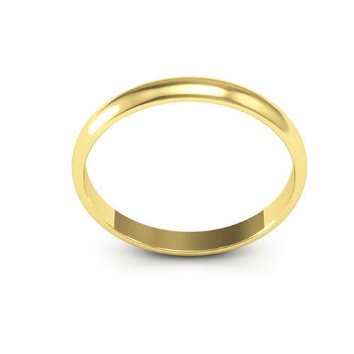 18K Yellow Gold 2.5mm half round wedding band - DELLAFORA