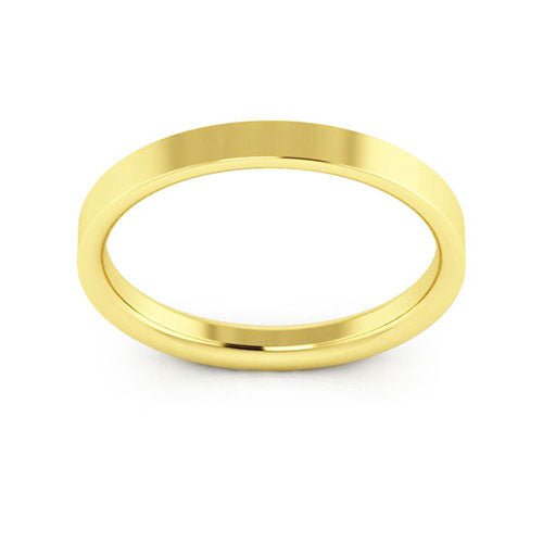 18K Yellow Gold 2.5mm heavy weight flat comfort fit wedding band - DELLAFORA